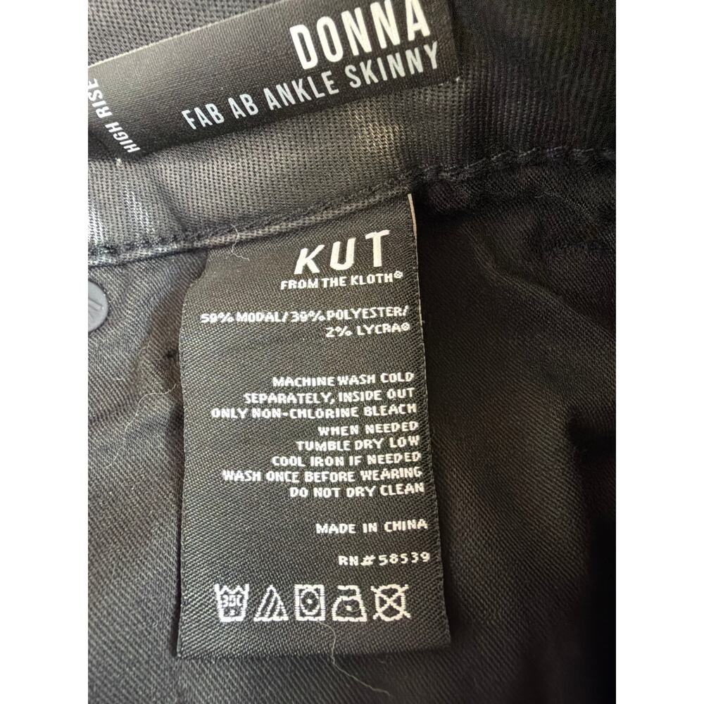 Kut from the Kloth Black Shiny Waxed Denim Jeans Size 6 - Picture 6 of 8